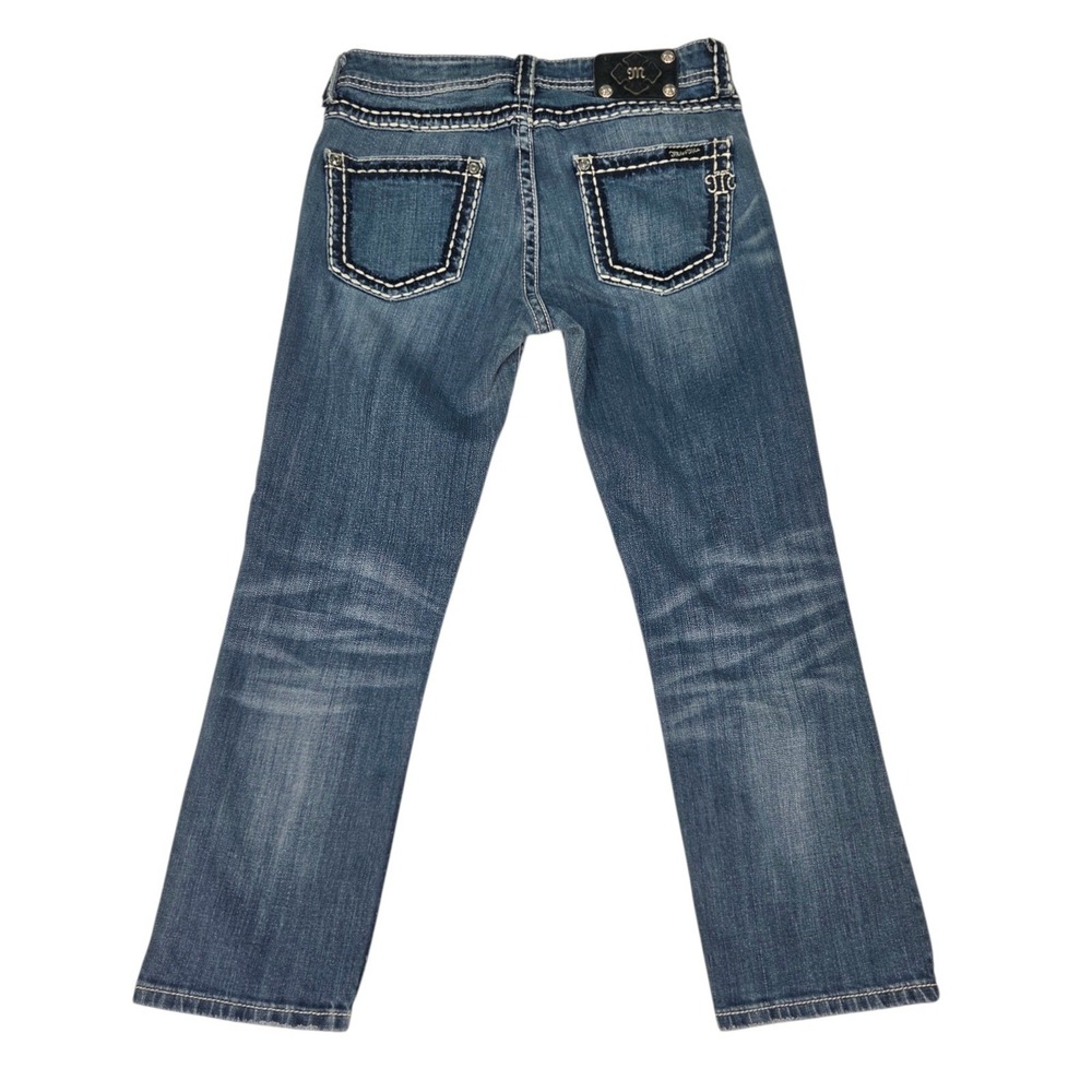 Miss Me Boyfriend‎ Capri Womens 27 Blue Thick Stitch Embellished Jeans JB5014P11
